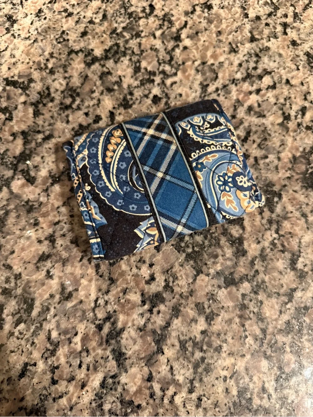 Vera Bradley Blue Plaid Floral Quilted Wallet
